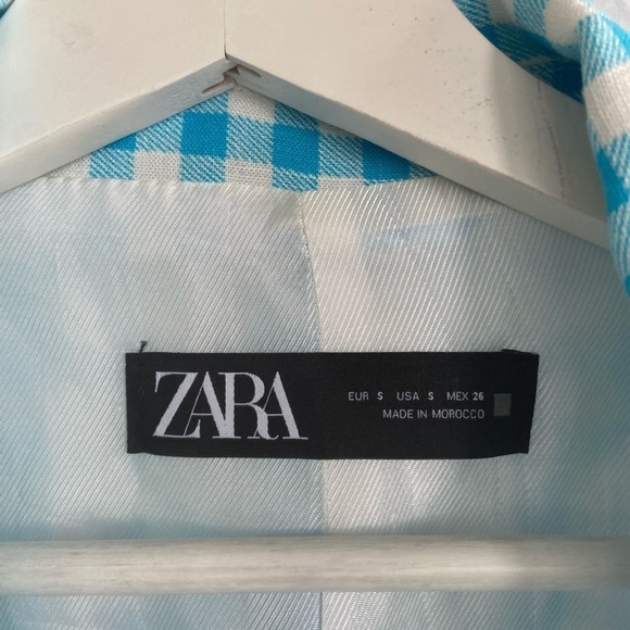 ZARA GINGHAM BLAZER bloggers favorite Size Small - Picture 11 of 15